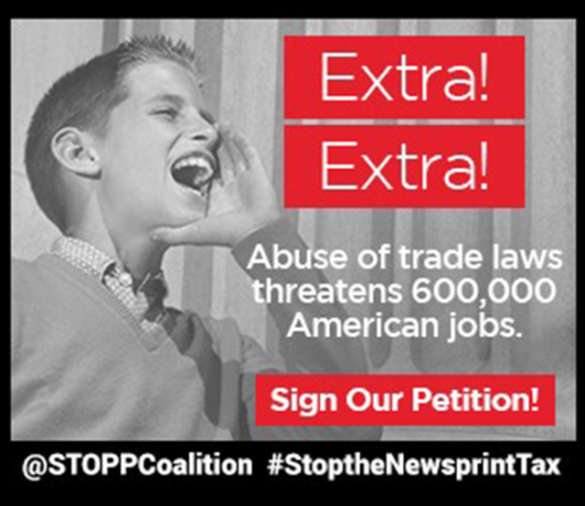Help fight the newsprint tariffs on Canadian newsprint