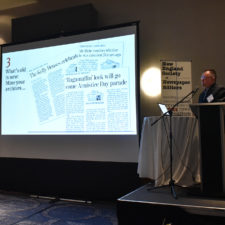 Kevin Moran leads a segment of the “Engage Your Newspaper Audiences in New Ways” workshop at the New England Newspaper Convention, 2019.