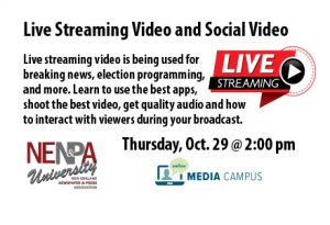 NENPA U: Live Streaming Video and Social Video