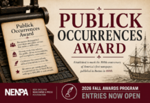 Enter Your Best Work of the Year For A Publick Occurrences Award