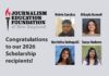 Journalism Education Foundation of New England Awards Four $2,500 Scholarships to Future Journalists
